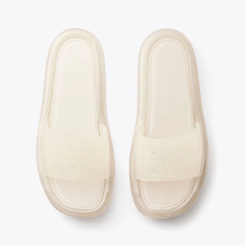 Tory Burch New Ivory Bubble Jelly Pool Slide Size 9 BRAND NEW! - Picture 5 of 10